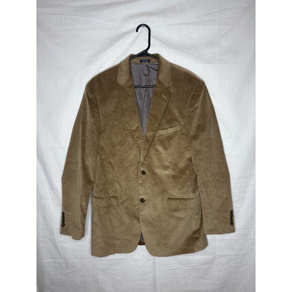 Saddlebred Corduroy Blazer Size 40L Brown 2 Button Academia Professor Preppy - Picture 1 of 9